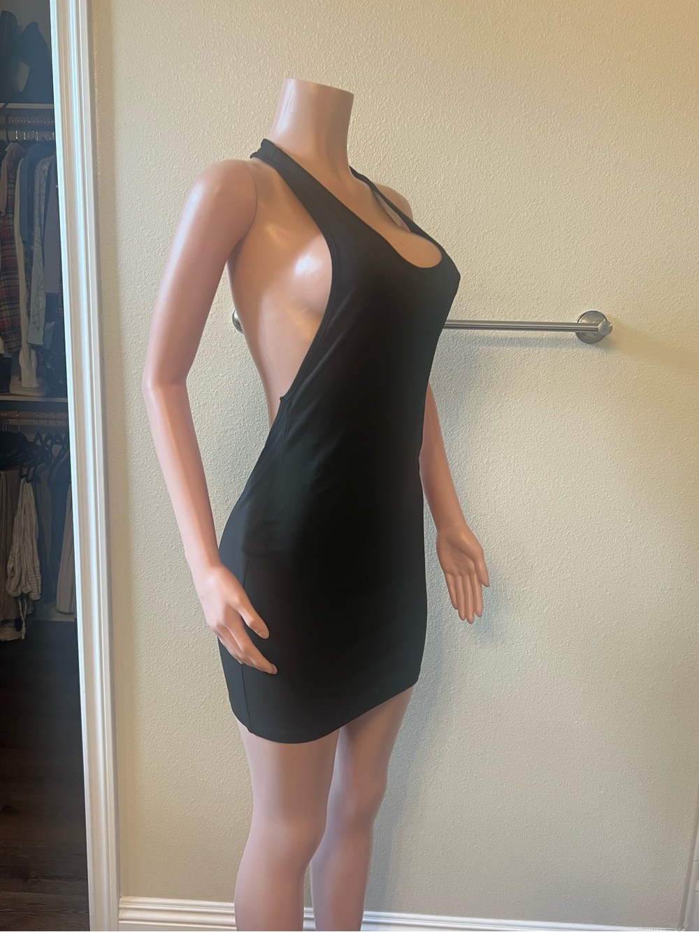 Sexy Black Racerback Mini Dress. Size M. New!